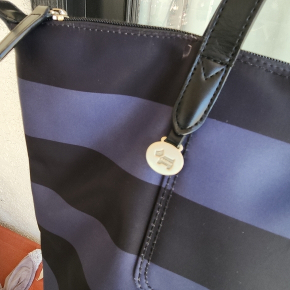 Radley Blue‎ Striped Material Tote Bag Handbag - Picture 2 of 9